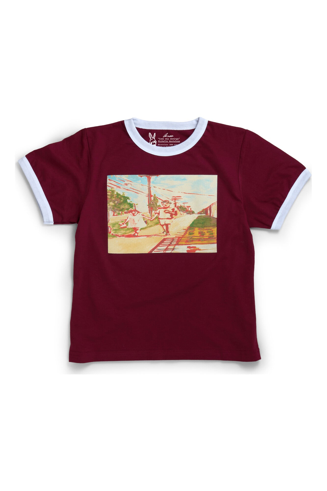 Como Dia Domingo Baby Tee — Burgundy — 1