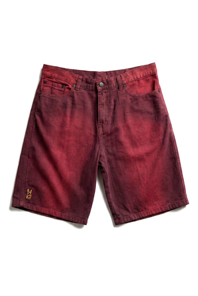 DIM DIM SHORT — Burgundy Denim