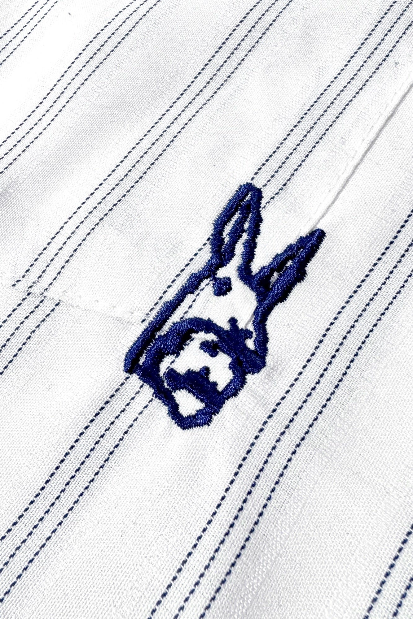 Striped Button-Up Shirt — Navy Pinstripe — 2