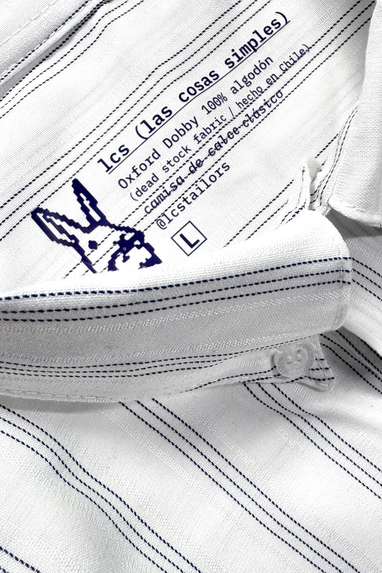 Striped Button-Up Shirt — Navy Pinstripe — 3