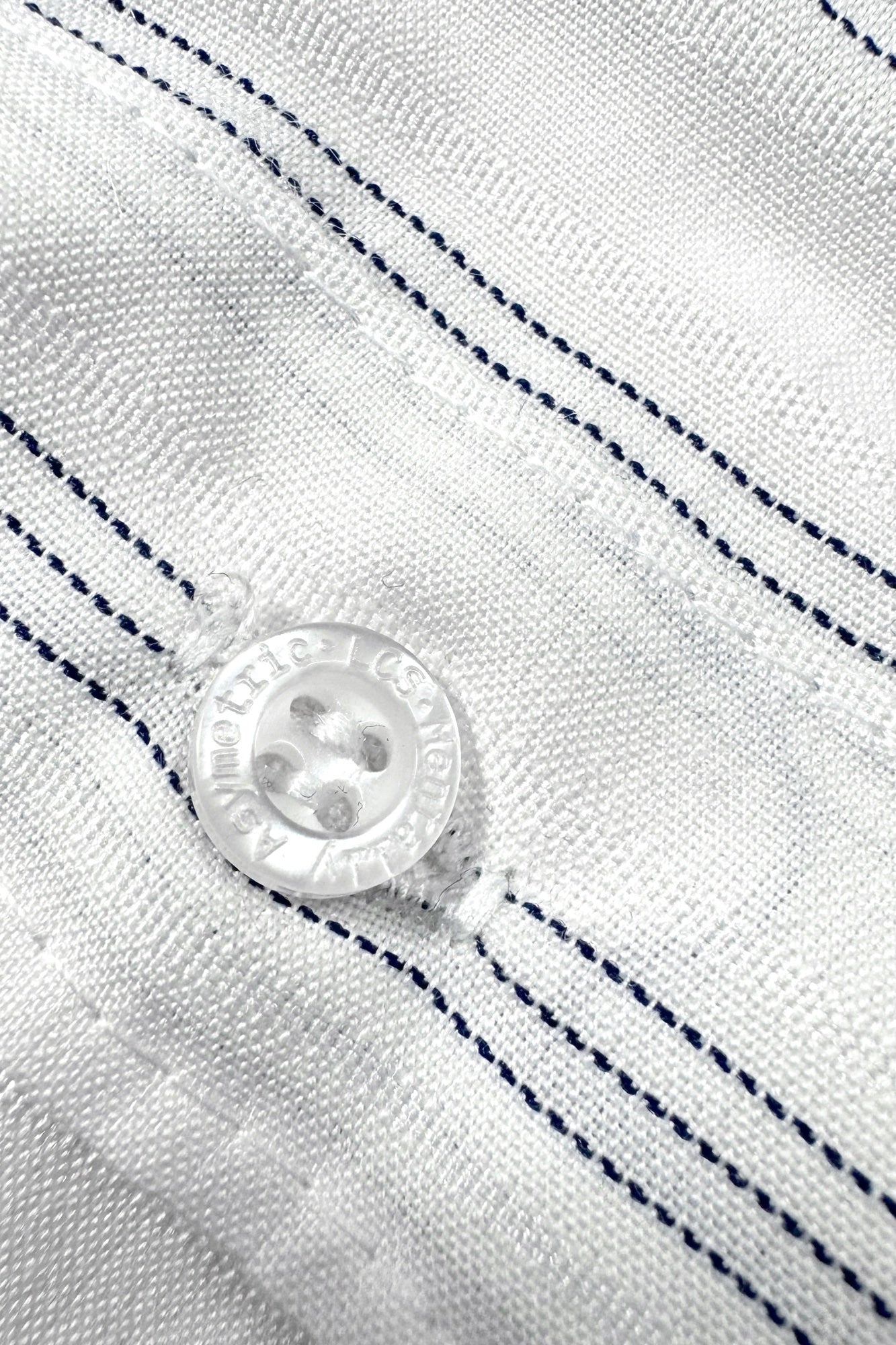Striped Button-Up Shirt — Navy Pinstripe — 4