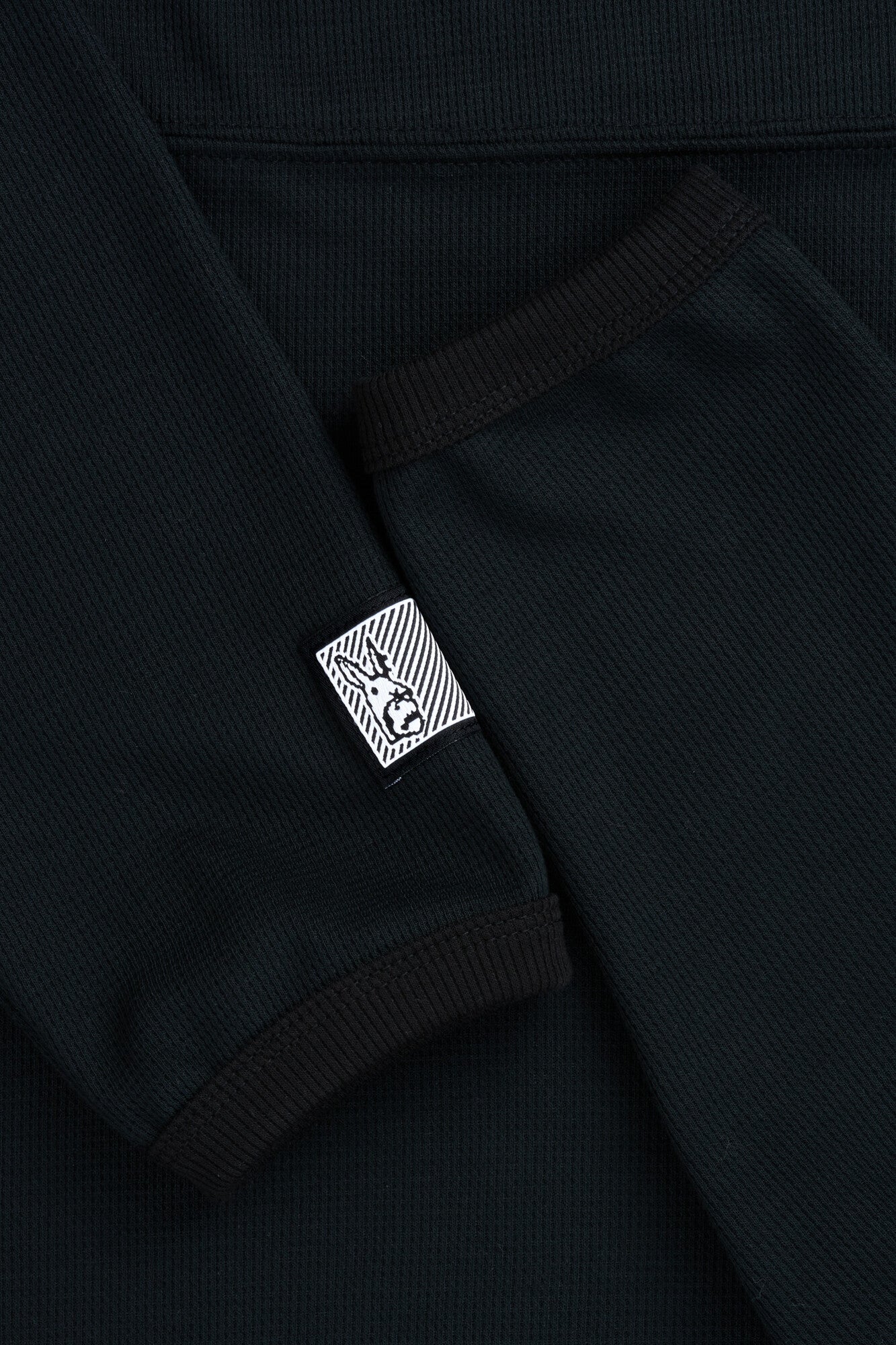 Waffle Knit Long Sleeve — Black — 4